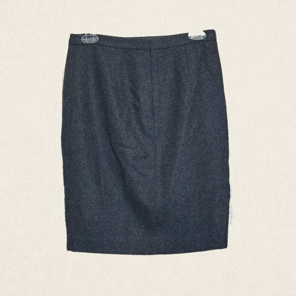J.Crew The Pencil Asymmetrical Zipper Wool Blend Skirt - Picture 2 of 7